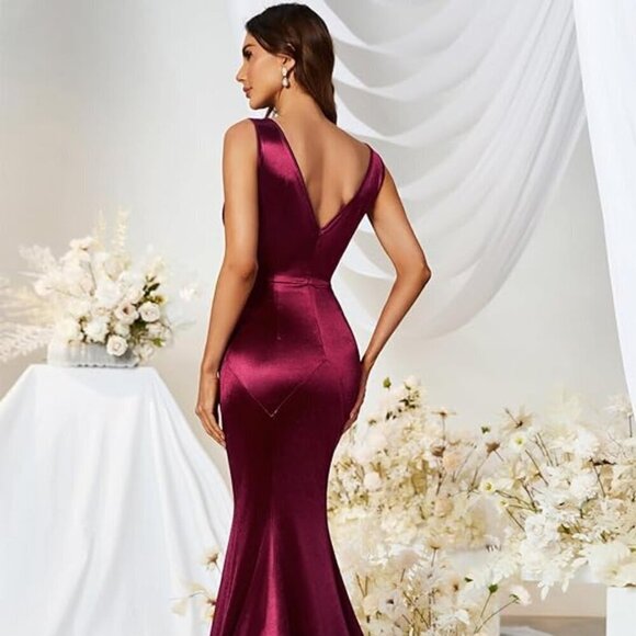 Women's Vintage Sleeveless Bodycon Crew Neck Ball Gowns and Evening Party Size S - Picture 2 of 4